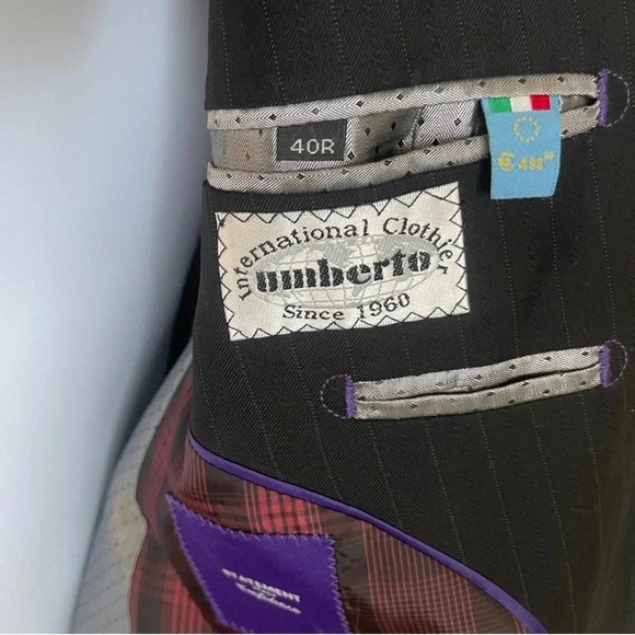 Statement Italy Confidence Blazer Suit Jacket Men's 40R Black - - Picture 3 of 13